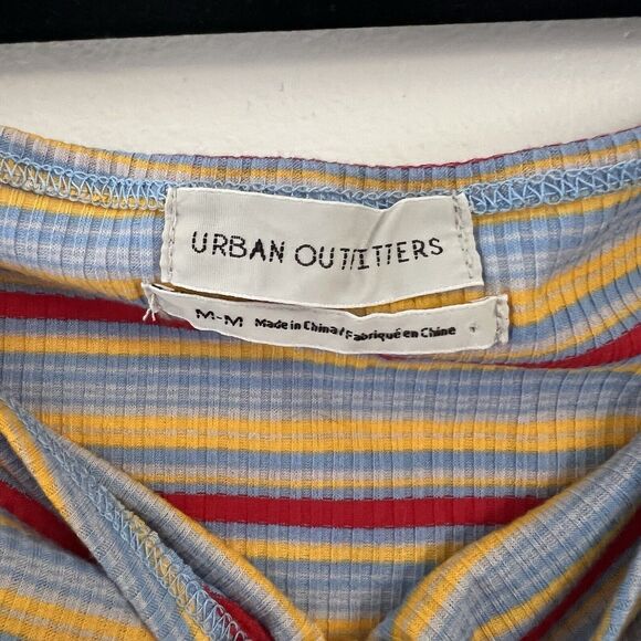 Urban Outfitters Women’s UO Off-The-Shoulder Striped Bodycon‎ Dress Size Medium - Picture 2 of 9